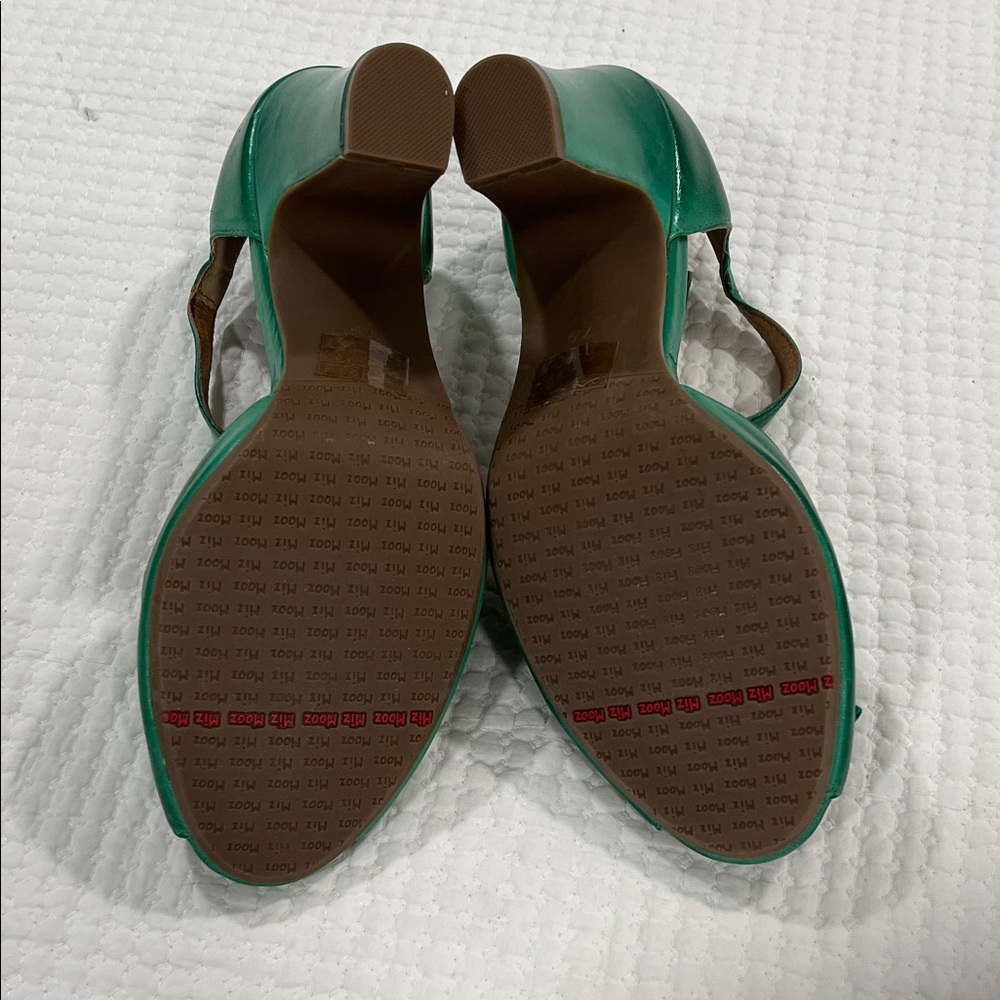 Miz Mooz sailor green Ruffle Heels boho romantic feminine sz7.5 - Picture 6 of 11